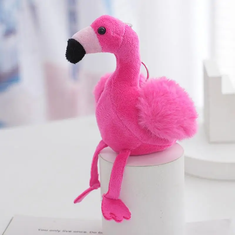 Pink Bird Plush Plush Bird Keychain Decorative Pink Plush Key Holder Bag Pendant Accessories For Car Backpack