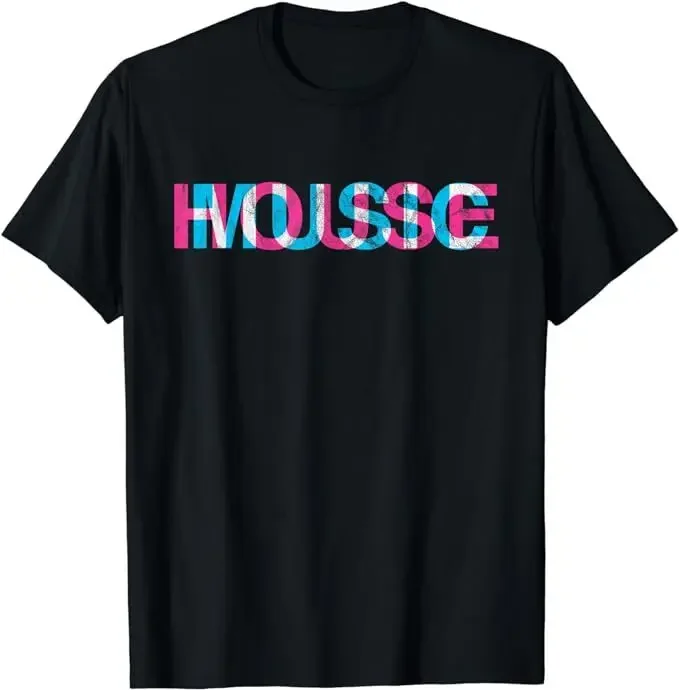 House Music Glitch Optical Illusion - EDM Rave DJ Distressed T-Shirt