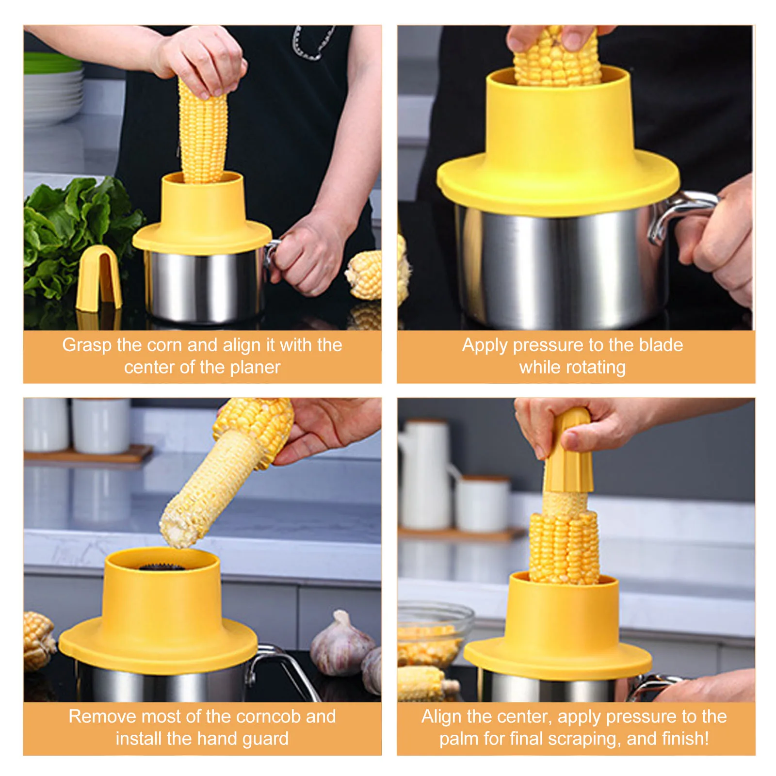 

Threshing Stainless Steel Kitchen Gadget For Fresh Kernels Compact Size Storage Tank Design Corn Peeler Vegetable Peeler