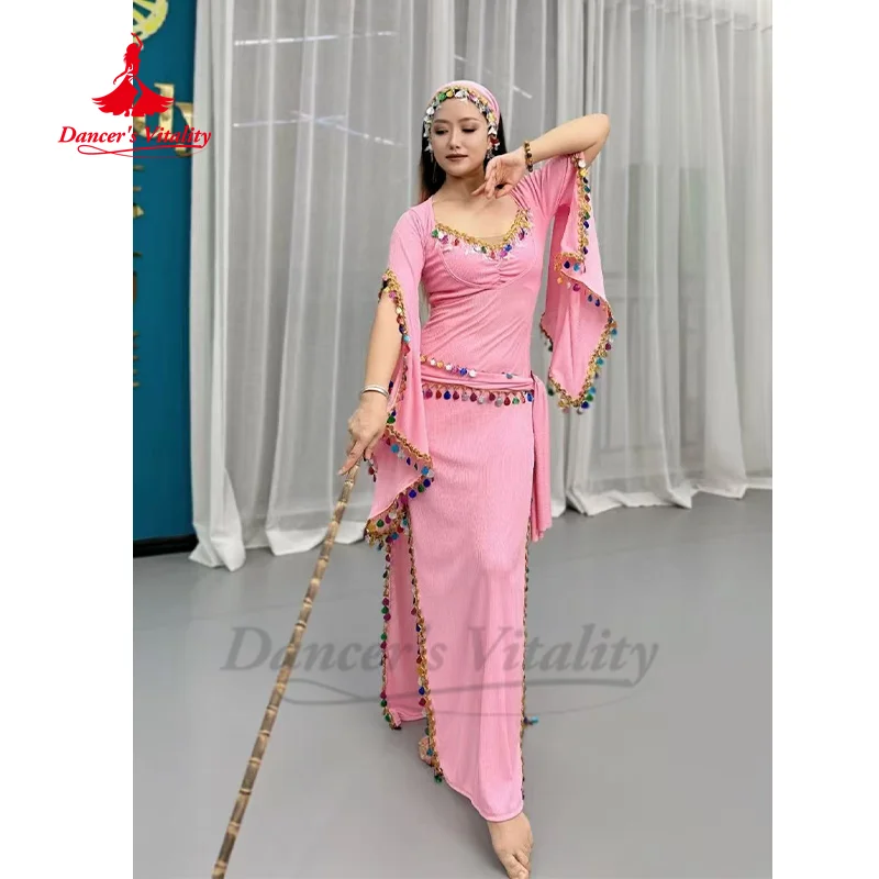 زي الرقص الشرقي للنساء مخصص الراقية أنيقة ملونة الترتر رداء صيدي شابي بلدي أداء الملابس #3