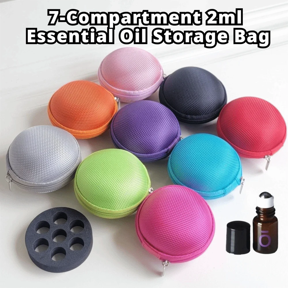 EVA Foam Insert Essential Oil Storage Bag Multi Slot Interior Portable Essential Oil Case Polyester Roller Bottle Carrying Case