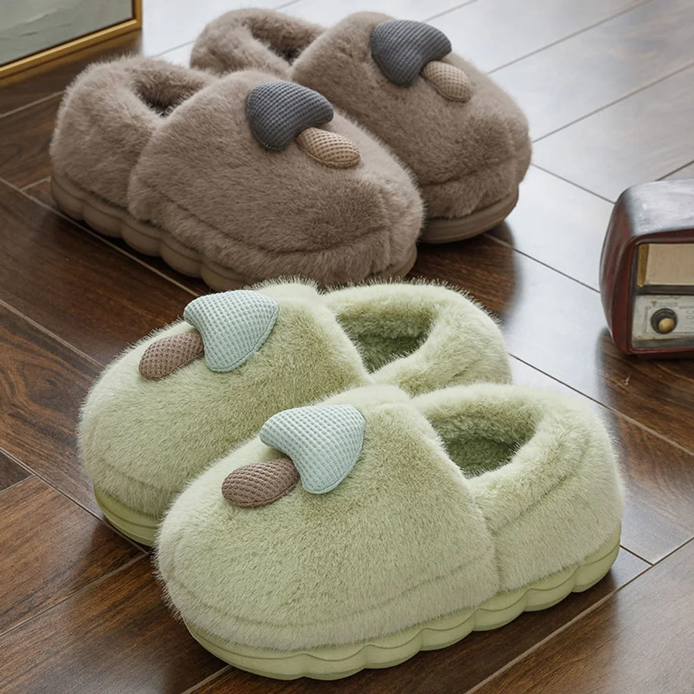 

Хлопковые тапочки на каблуке для мужчин и женщин, чтобы согреться зимой, новинка 2025, домашняя домашняя плюшевая хлопковая обувь на толстой подошве, плюшевая обувь