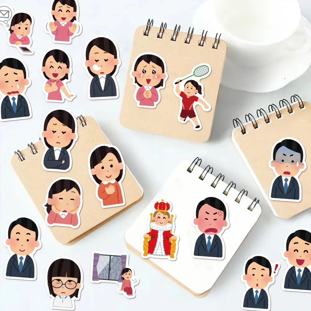 64PCS Anime Japanese Character Scrapbook Graffiti Notebook DIY Luggage Skateboard Cartoon Graffiti Exquisite Stickers