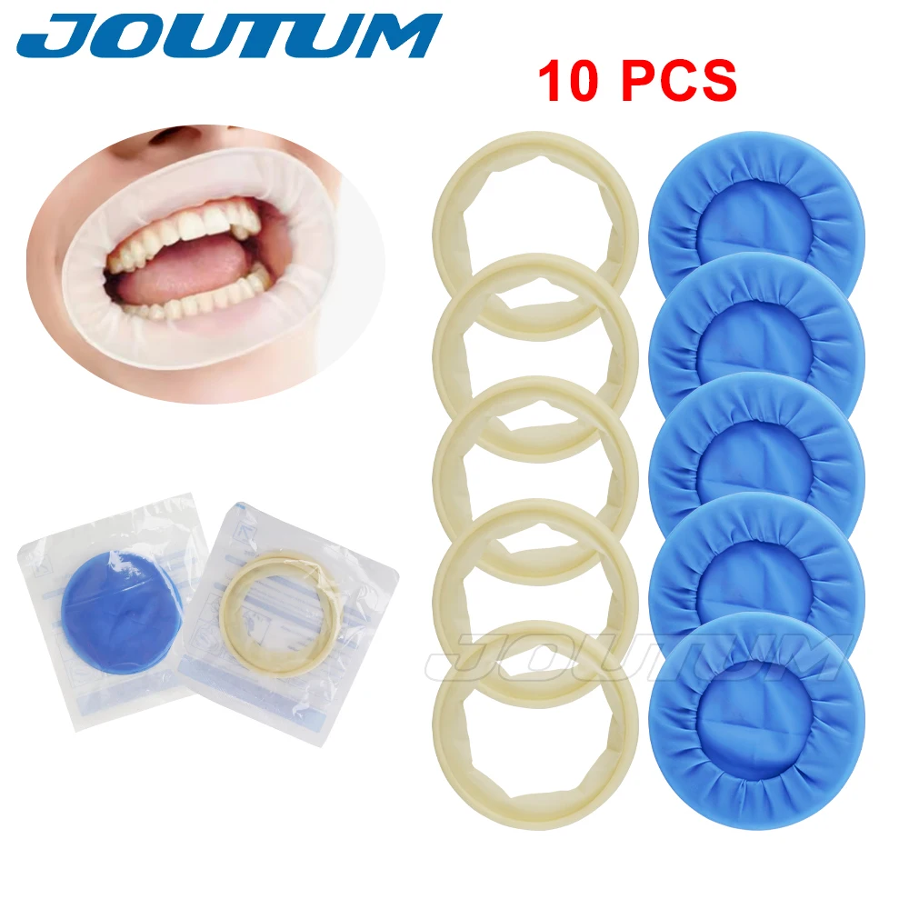 10 pcs Dental O Shape Disposable Rubber Dam Sterile Mouth Opener Oral Cheek Expand Cheek Retractor Opener for Oral Safe Clamps