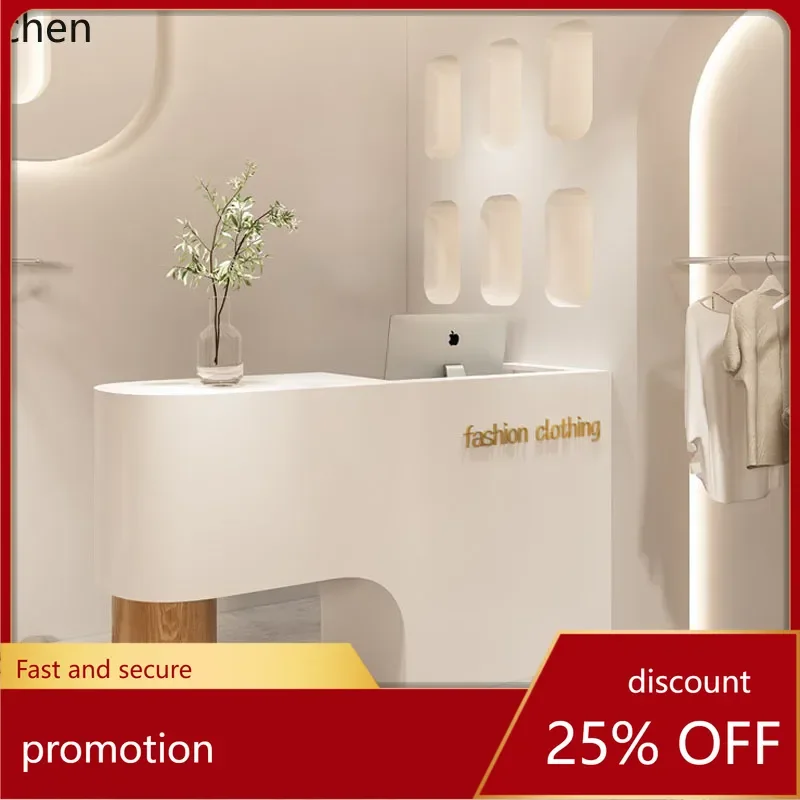 

HT Small Clothing Store Counter Beauty Salon Front Desk Simple Modern Company