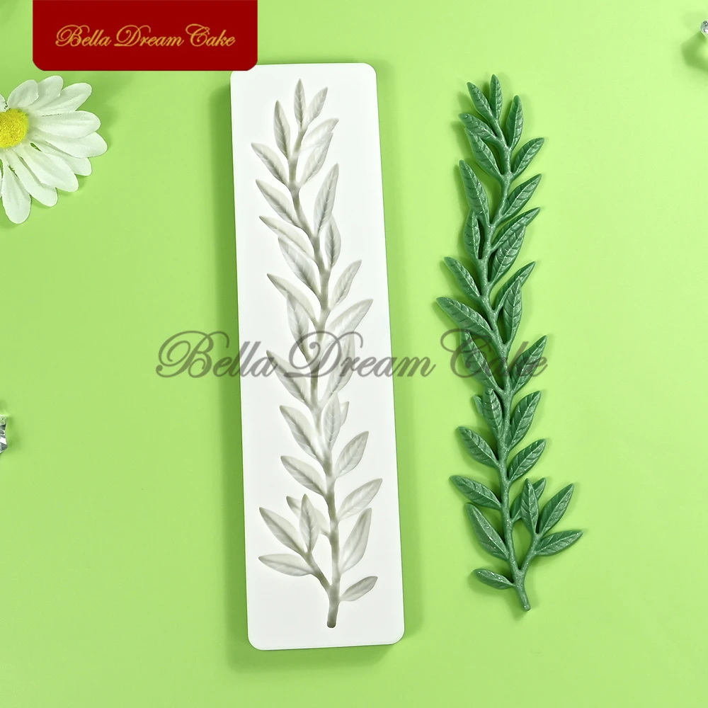 3D Relief Leaf Design Silicone Mold Fondant Chocolate Mould DIY Clay Gumpaste Model Cake Decorating Tools Kitchen Bakeware