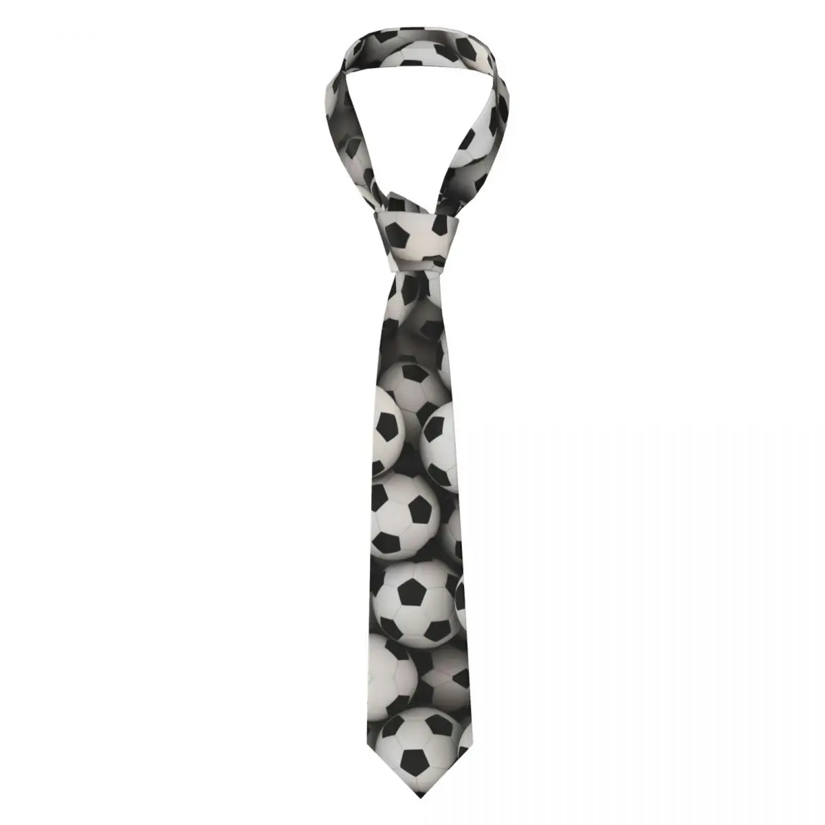 Mens Tie Slim Skinny Soccer Balls Sea Necktie Fashion Free Style Tie for Party Wedding