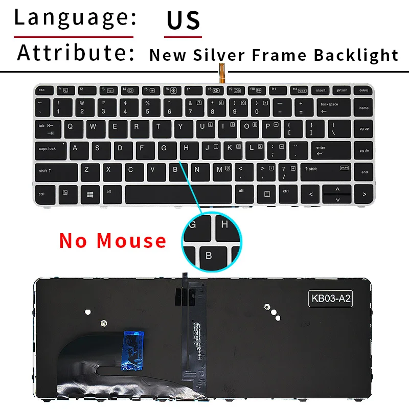 US Russian Laptop Keyboard For HP EliteBook 840 G3 840 G4 848 G3 848 G4 745 G3 745 G4 HSTNN-I33C-4 836308-001 With Backlight