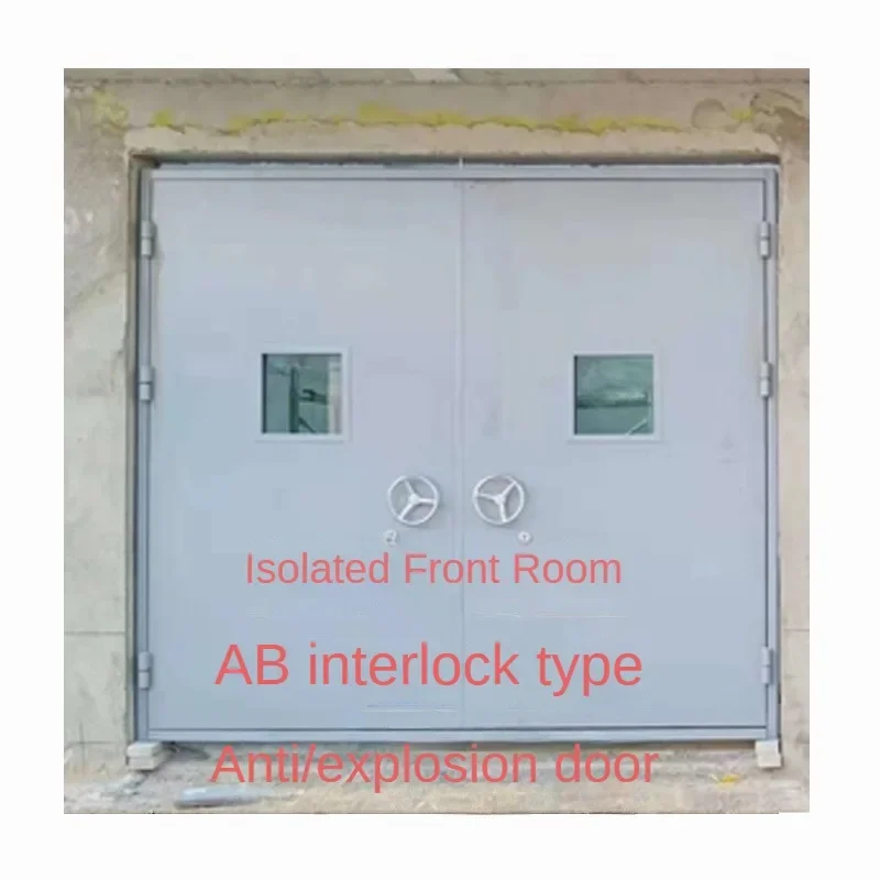 Heavy-Duty Blast-Resistant Steel Gate with AB Interlocking B-Type Anti-Explosion Feature for Secure Isolation Room