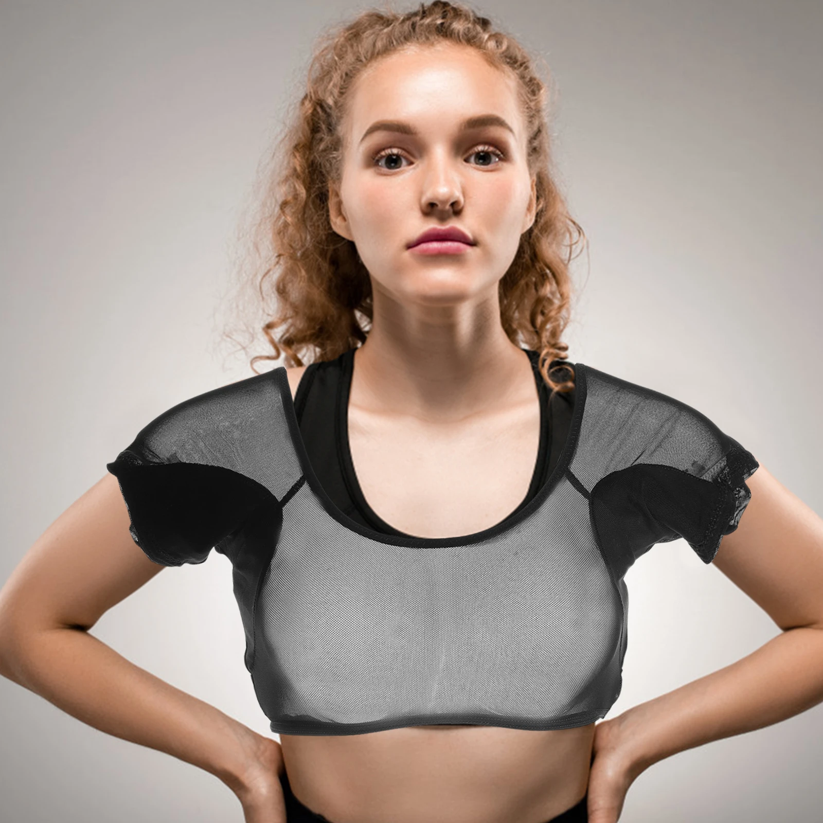 

Женский спортивный жилет под мышками, дышащая невидимая сетчатая рубашка с защитой от пота, моющийся, удобный, гибкий, для тренировок, бега