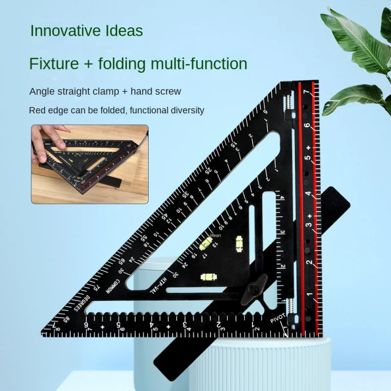 

Multifunctional Set Woodworking Right 90 45 Degrees Inside And Outside Scribing Folding Guide Rule Triangle