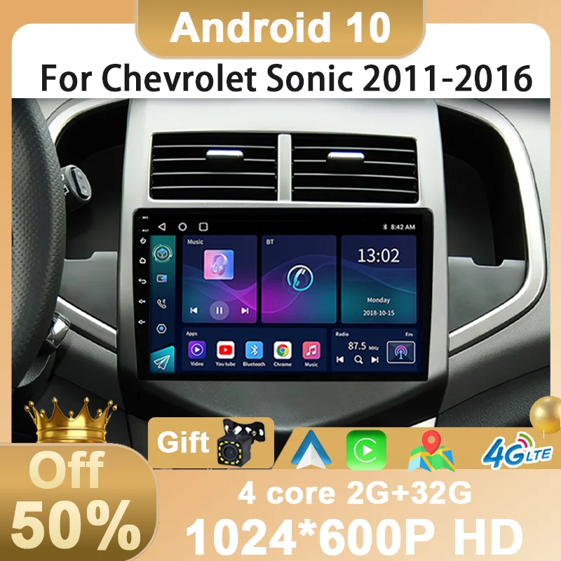 New Style Android 10 Car Radio For Chevrolet Aveo 2 Sonic T300 Multimedia Video Player Navigation GPS 4G WIFI Carplay Autoradio