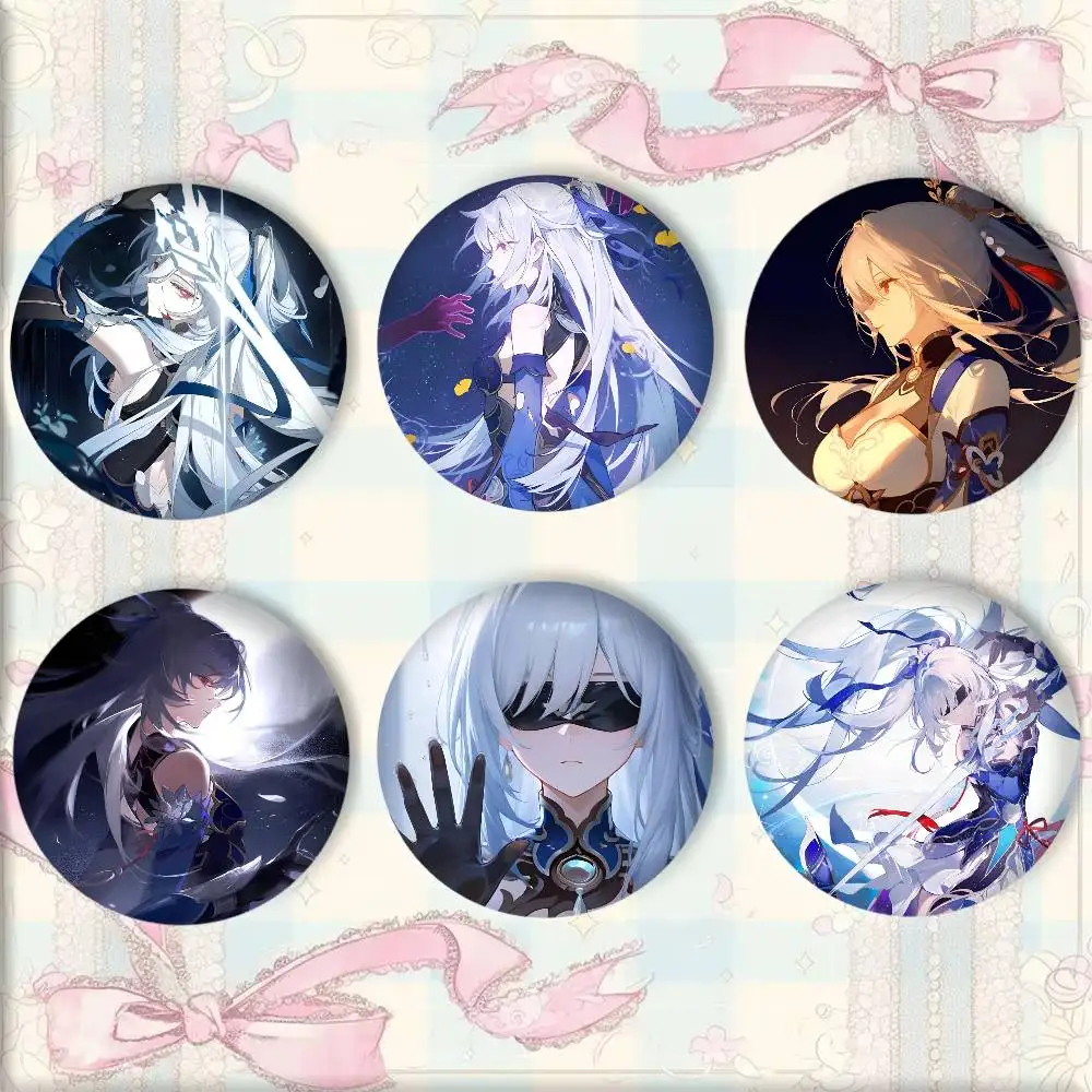 Game Anime Honkai Star Rail Jing Liu Badge Round Art Brooch Clothes Backpack Accessories Lapelnd Laserh