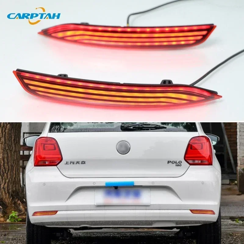 

Car LED Rear Bumper Lamps For VW Volkswagen polo 2014-2018 Brake Light Turn Signal Backup Reflector Lamp Reverse Fog Taillights