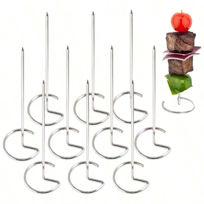 10-30 Stück Edelstahl-Grillspieße für Heißluftfritteusen, vertikale Grillspieße, universelles Zubehör, wiederverwendbare vertikale Grillstäbe – Detail 13