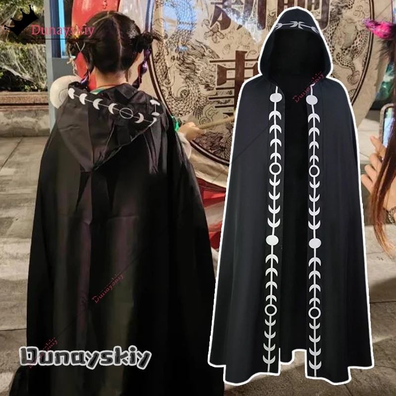 

YiNuo*/Cosplay Medieval Halloween Cosplay Cloak Hooded Coat Costume Vintage Gothic Cape Coat Long Trench Halloween Wizard Cloak