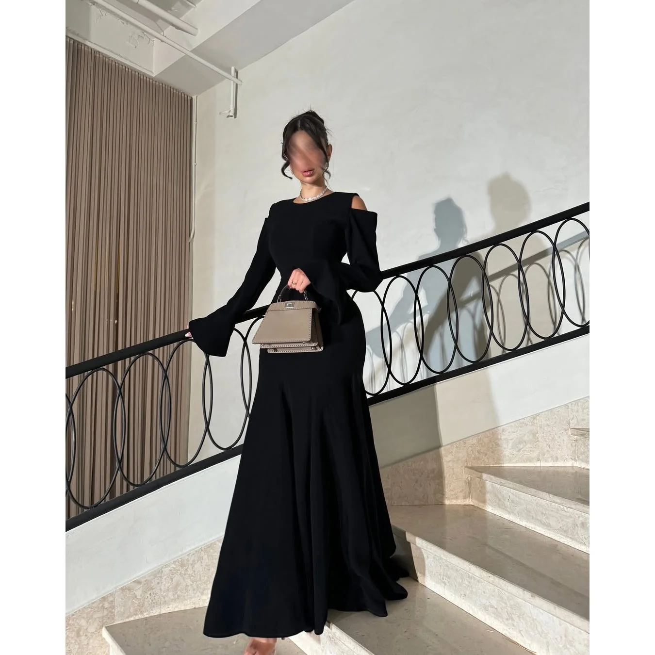 

Aileen Crepe Off The Shoulder Black Mermaid Evening Dress 2026 Prom Dress Formal Evening Elegant Customized Robes de Soirée