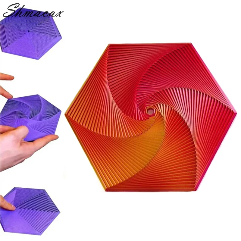 Hexagon Coaster 3d Geprint Zeshoek Fidget Speelgoed Zeshoek Fractal Spiraal Stress Reliëf Speelgoed Kind Volwassen Fidget Kubussen Sensorisch Speelgoed