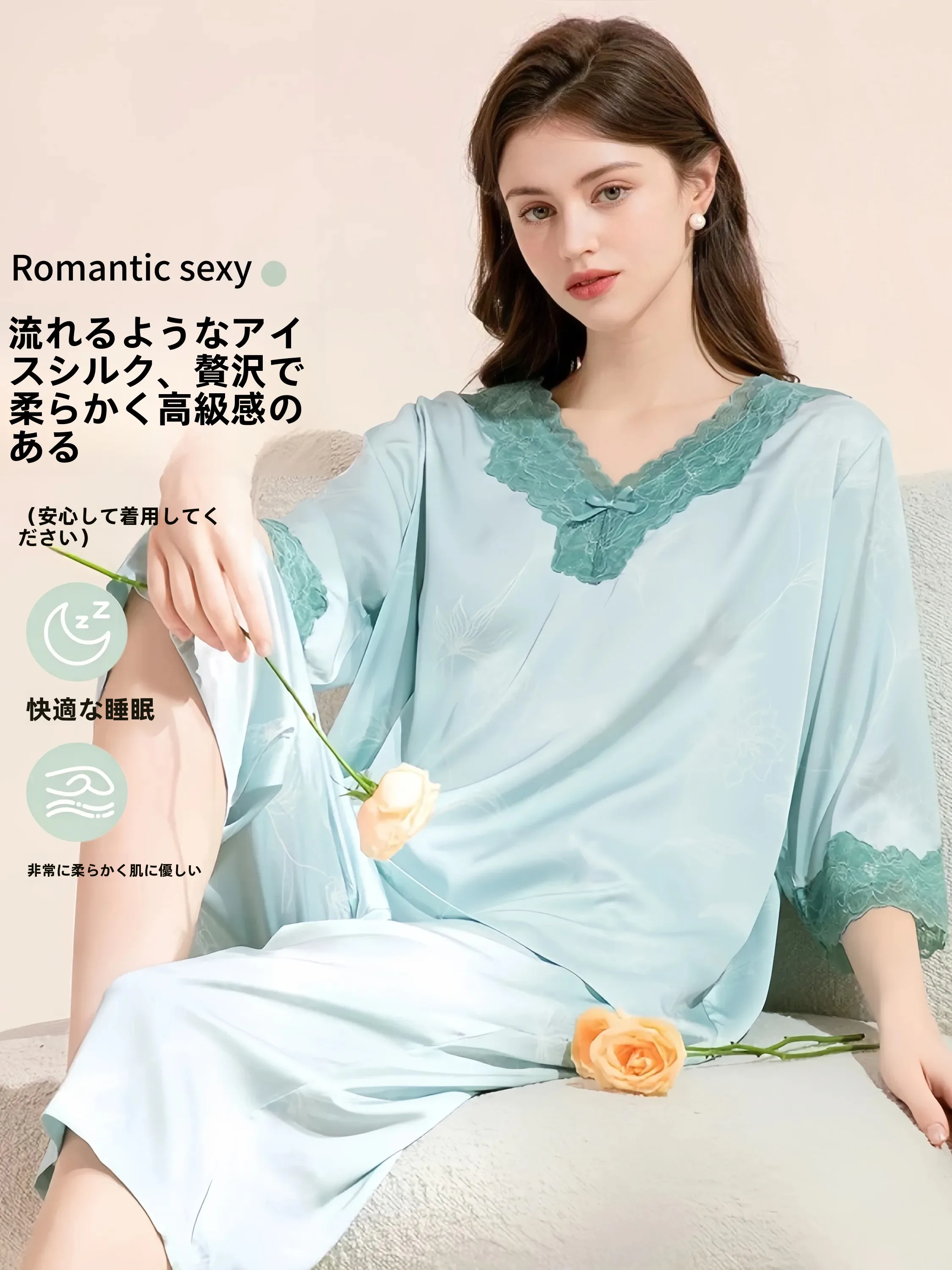 pigiama-da-donna-fenteng-primavera-estate-in-pizzo-con-scollo-a-v-pantaloni-a-sette-maniche-stampato-in-seta-ghiaccio-taglie-forti-abbigliamento-per-la-casa-estivo
