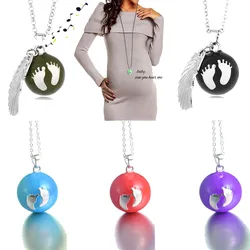 Angel Bola Oil Music Bell Ball with Baby Foot Angel Wing Cute Fashion Necklace for women jewelry