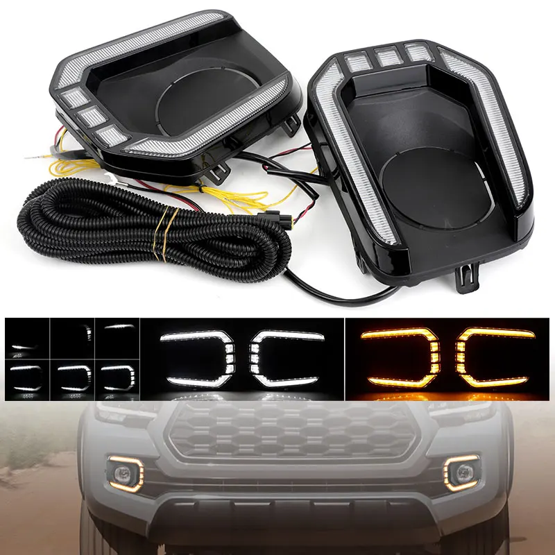 

LED DRL Daytime Running Light Dynamic Sequential Turn Signal Light For Toyota Tacoma 2016 2017 2018 2019 2020 2021 2022 2023