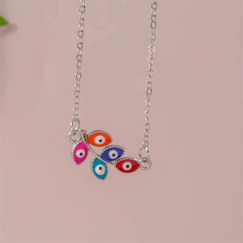 Aihua-collar de cristal bohemio turco contra el mal de ojo para mujer, mano de Hamsa, ojos de la suerte, joyería, cadena hasta la clavícula, gargantilla corta