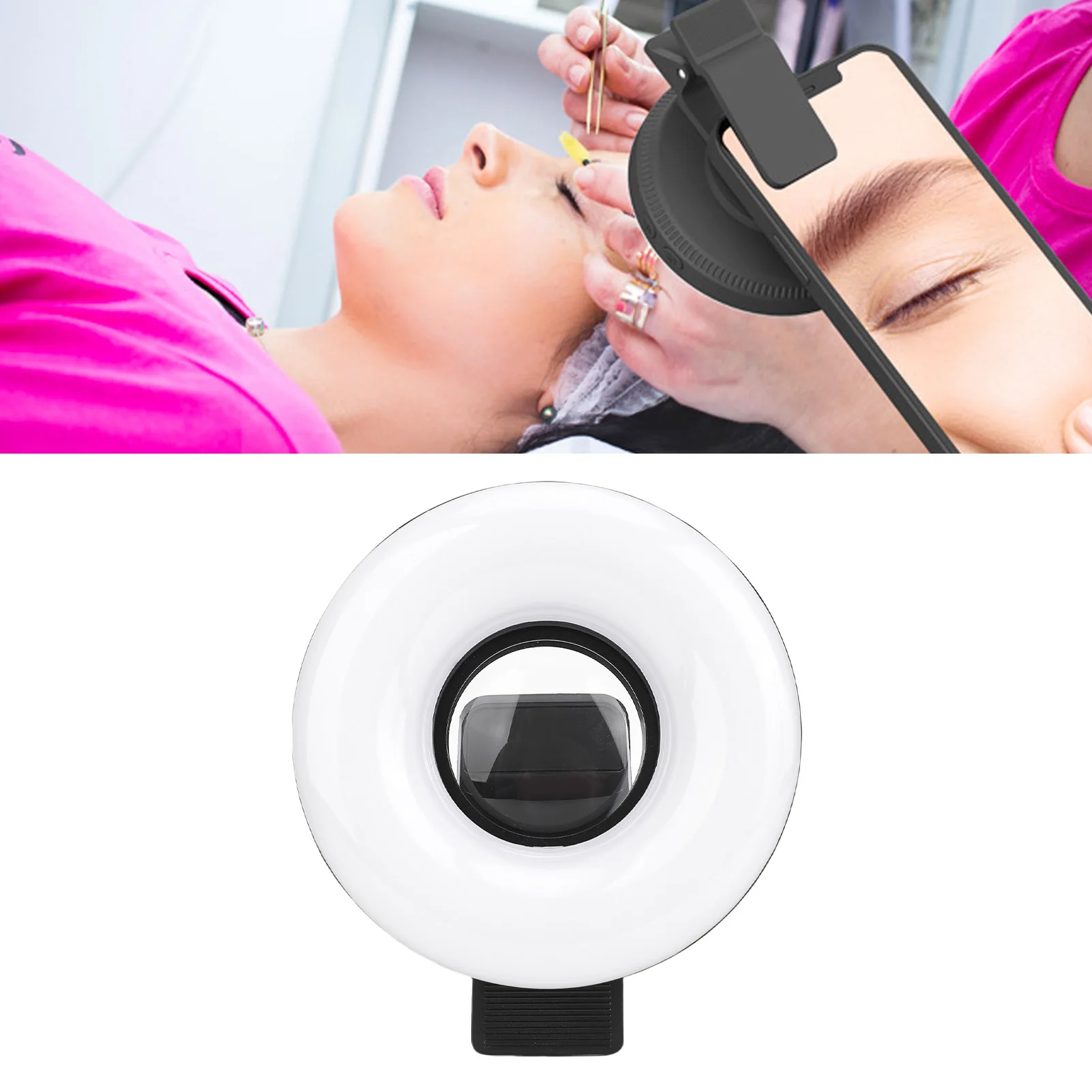 Phone LED  Light 15X Macro Lens LED Fill Light Compact Stable Clamp 240mAh 3000K-6500K 5 Brightness Levels for Photography