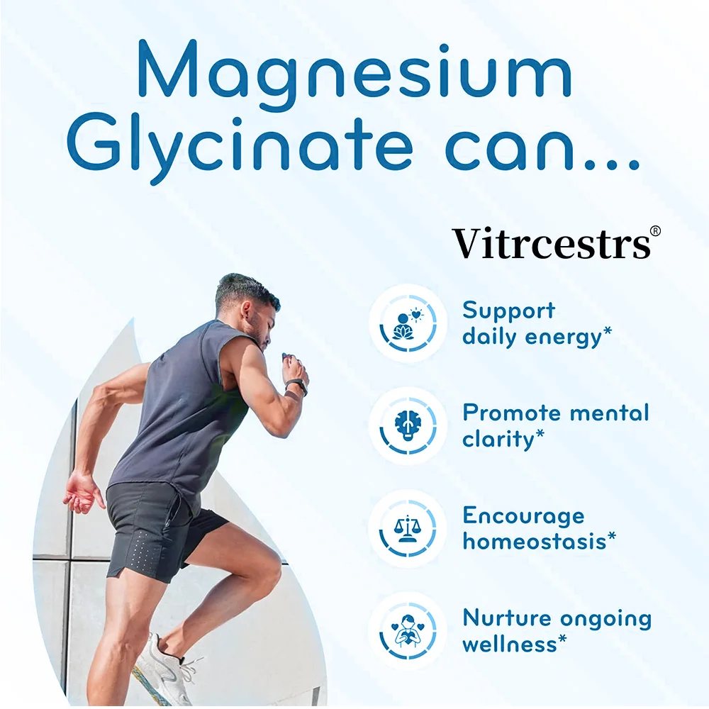 Magnesium Glycinate - High Absorption Form of Magnesium, Support for Sleep, Muscle & Heart Health, Non-GMO, 120 Capsules