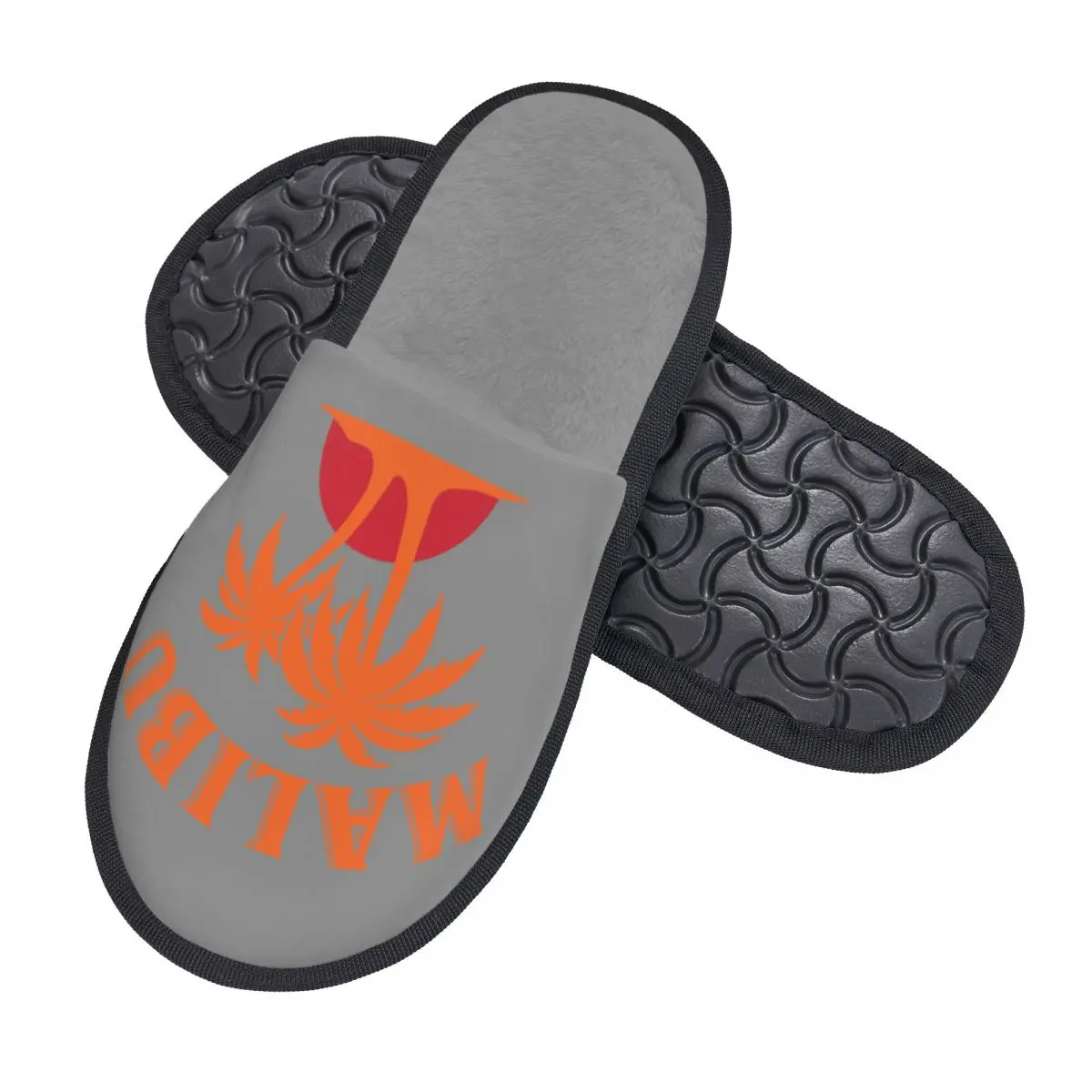 Custom Orange Malibus Rum Liqueur Soft Memory Foam House Slippers Women Alcoholic Drink Cozy Warm Anti-skid Sole Slipper