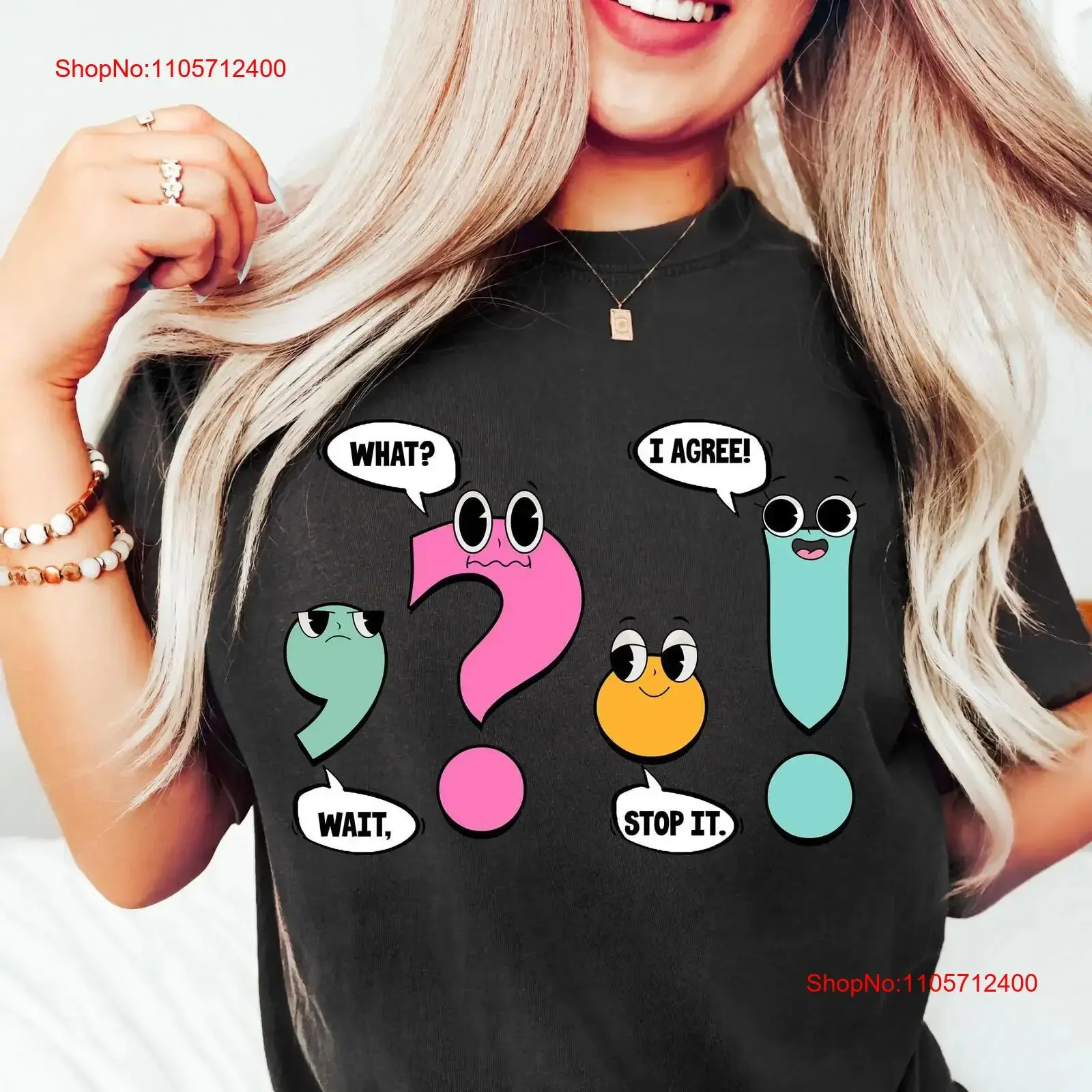 Teacher T Shirt Funny Grammar SweaT Punctuation English Back to School Kindergarten Pre vintage Washed Soft streetwear Casual