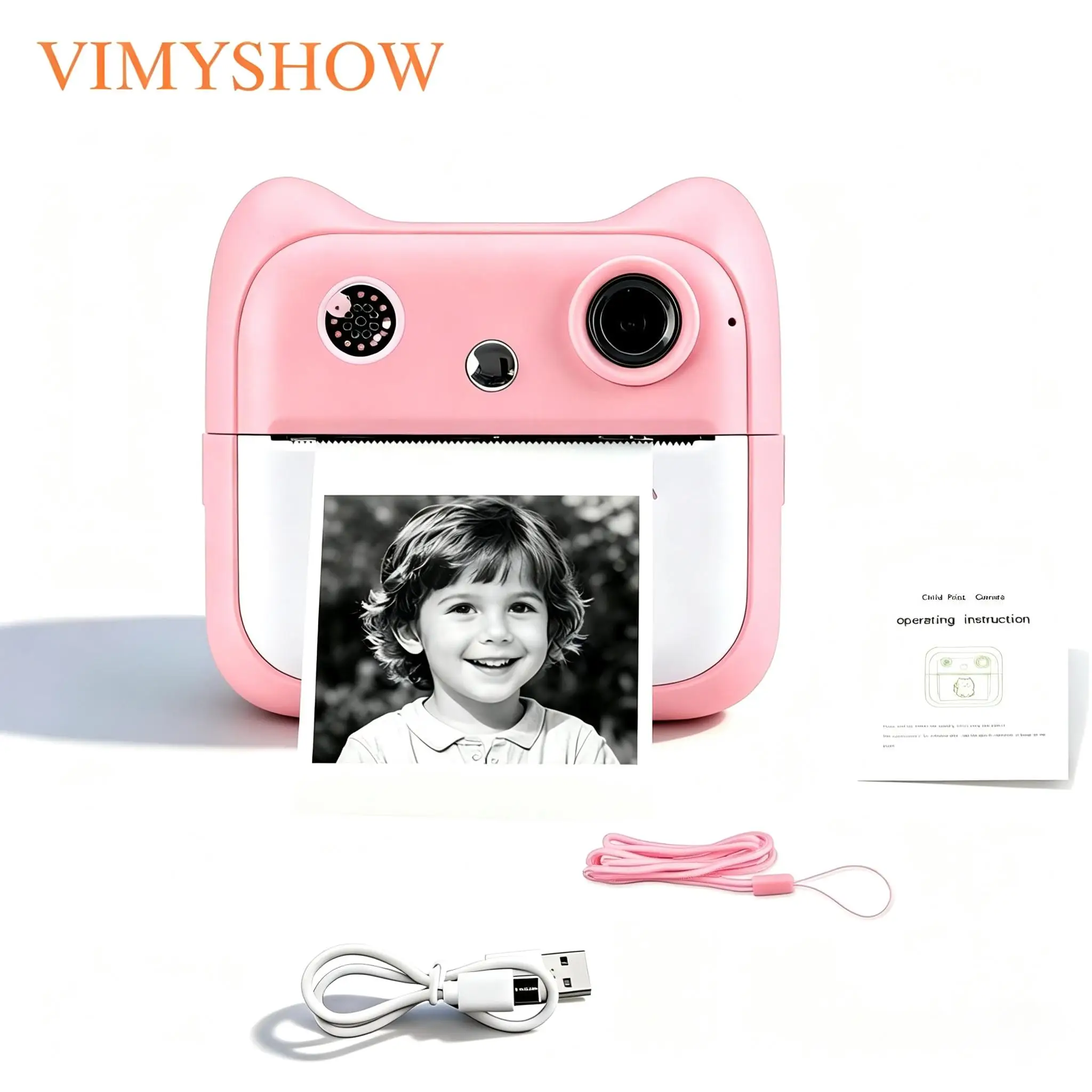 Kids Instant Print Camera Toys1080P HD Toddler Digital Video Camera with Music Games Filters Gift for Girls Boys Age 3-12