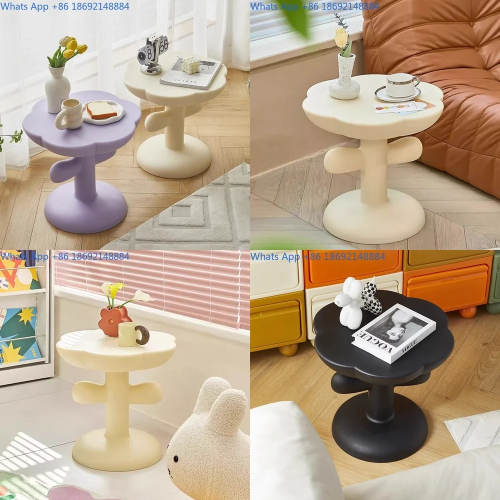 

Creamy Style Sofa Side Table Creative Home Decor Mini Balcony Corner Table Small Living Room Flower Coffee Table