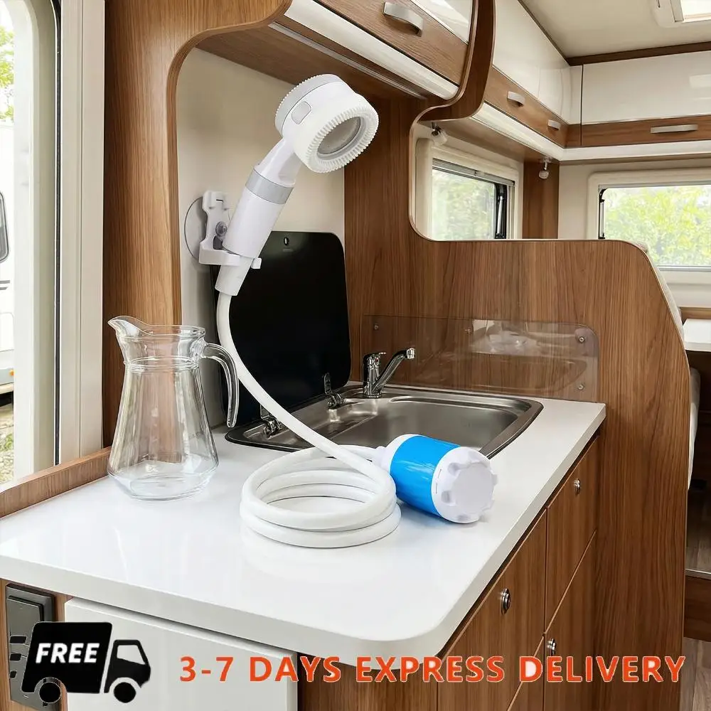 

Outdoor Shower Kit Built-in 4000mAh Rechargeable Battery Electric Shower Pump for Hiking Travel Car Washing & Pet Cleaning