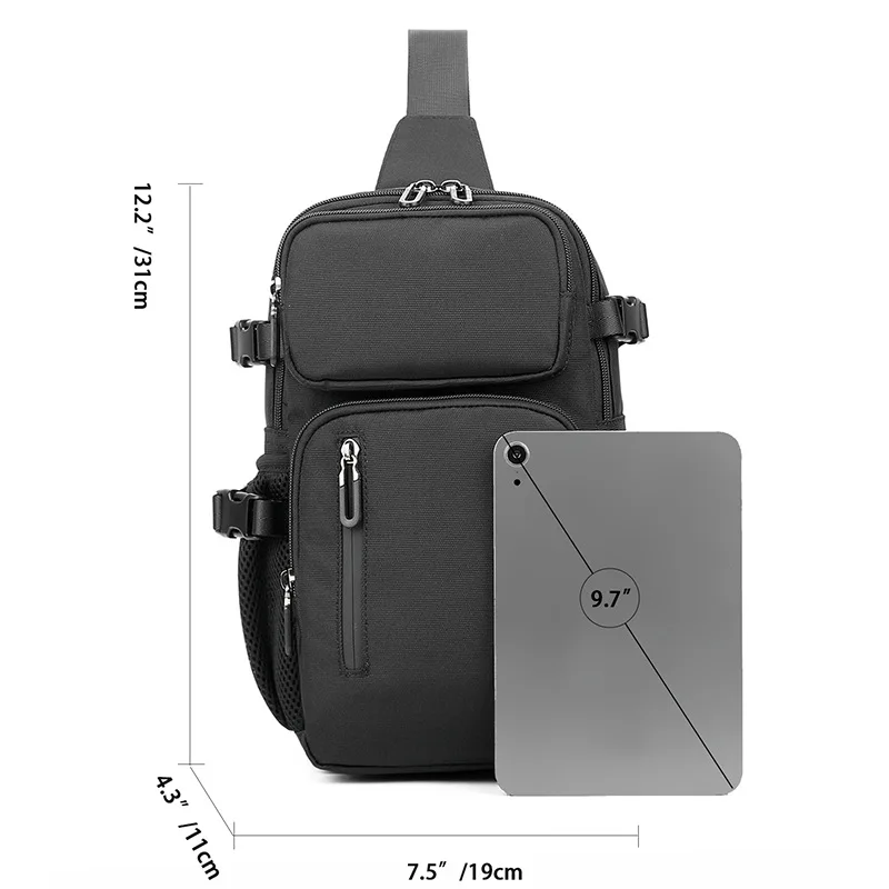 Young and Fashionable Chest Bag for Men, Lightweight Crossbody Shoulder Bag, Outdoor Cycling Backpack Phone Bag, Large Capacity