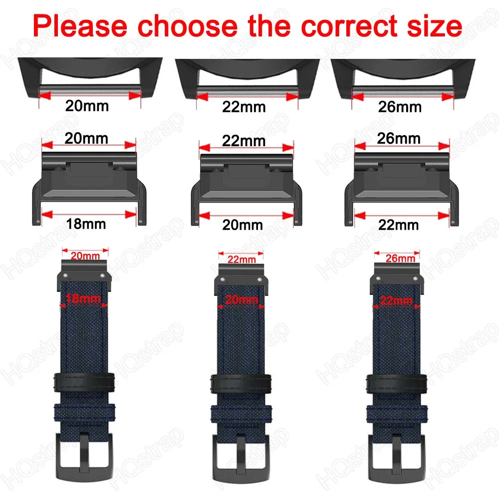 1 Pair Connector Adapter for Garmin Watch Accessories QuickFit 26mm 22mm 20mm Nylon Leather Silicone Strap Connectors Plastic