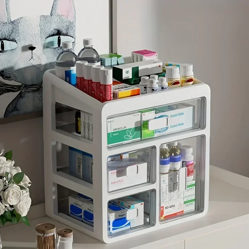 1 household medicine cabinet, home medicine manager, drawer type large-capacity medicine medical multi-purpose multi storage box