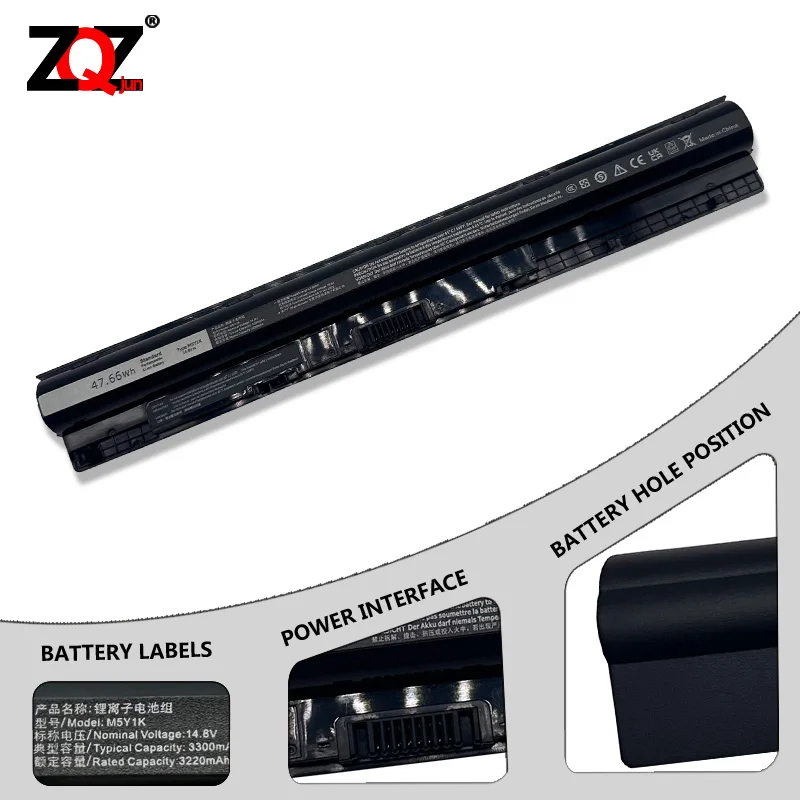 M5Y1K 47.66WH 14.8V بطارية الكمبيوتر المحمول لديل انسبايرون 14 15 17 5000 3000 سلسلة 5559 5558 3551 3451 3558 i3558 3567 5755