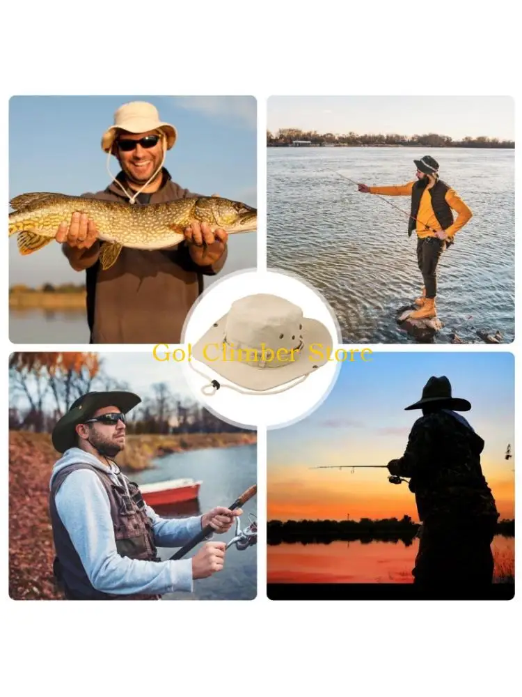 قبعة دلو قطنية Q84C مقاومة للرياح خفيفة الوزن للمشي لمسافات طويلة والسفر والترفيه في الهواء الطلق