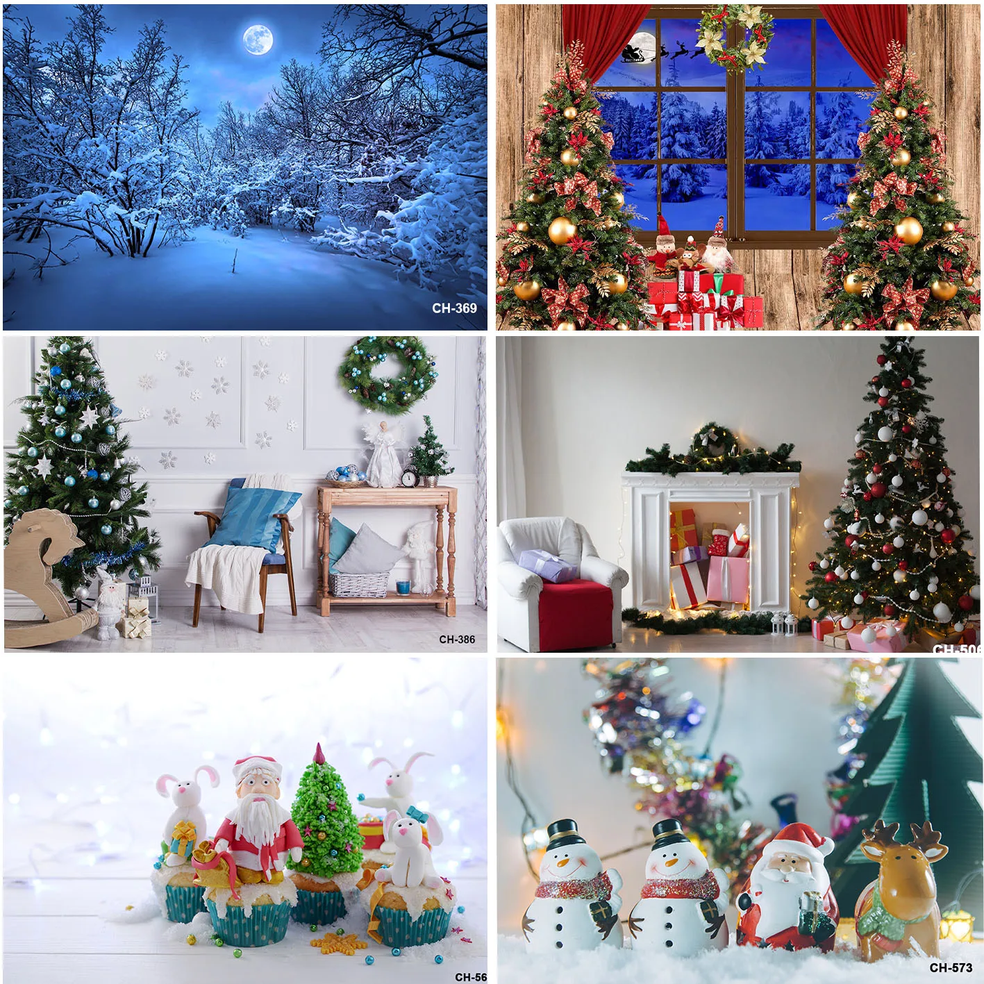 Christmas Backgrounds Snowman Gifts Presents Santa Claus Living Room Decoration Xmas Trees Fireplace Banner Backdrops Photo