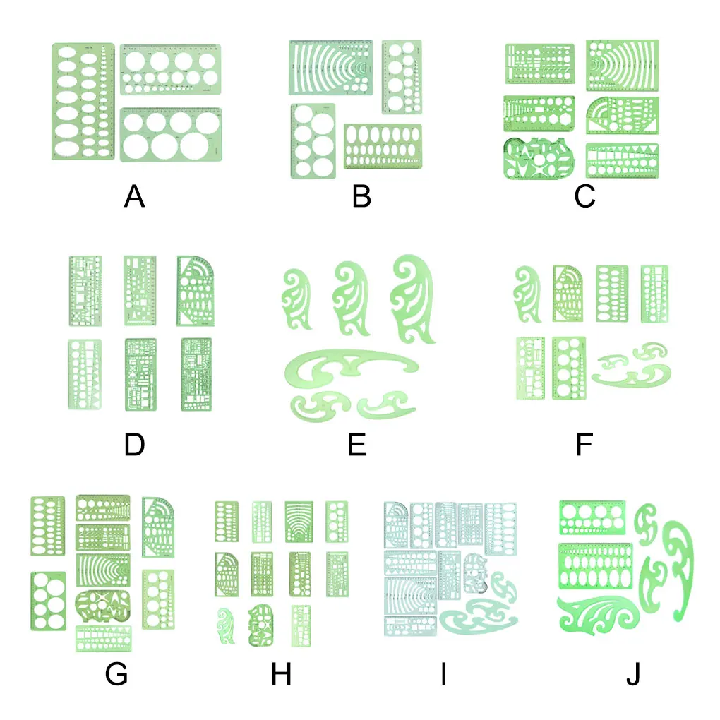 1 Set Circle Stencil Plastic Art Supplies Convenient Use Professional Tools Eye-catching Templates for Drafting