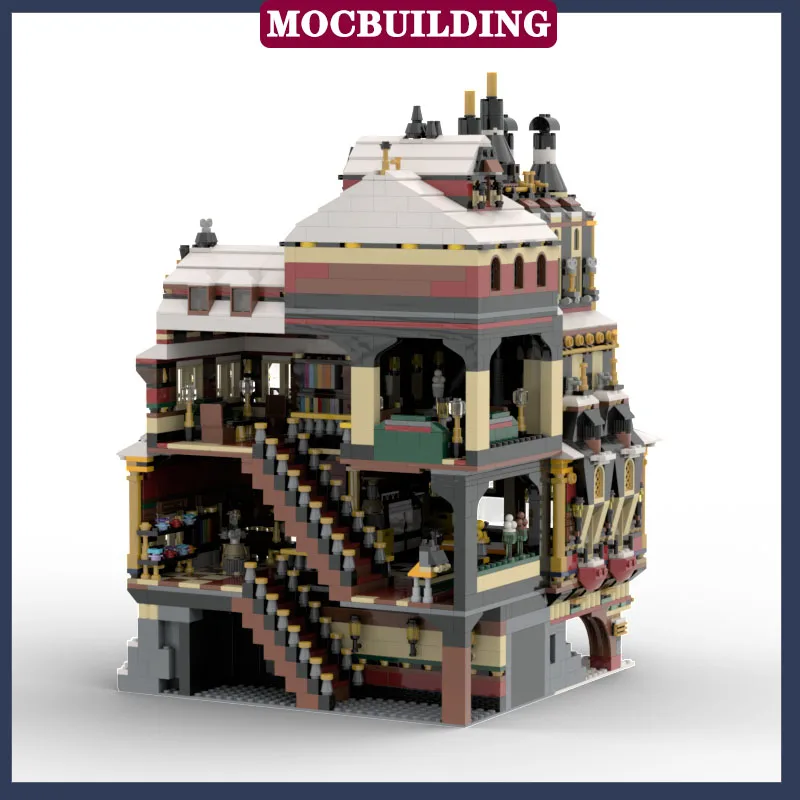 MOC Urban Building Sweets Factory Model Building Block Assembly Lounge Kitchen Collection Toys Christmas Gift