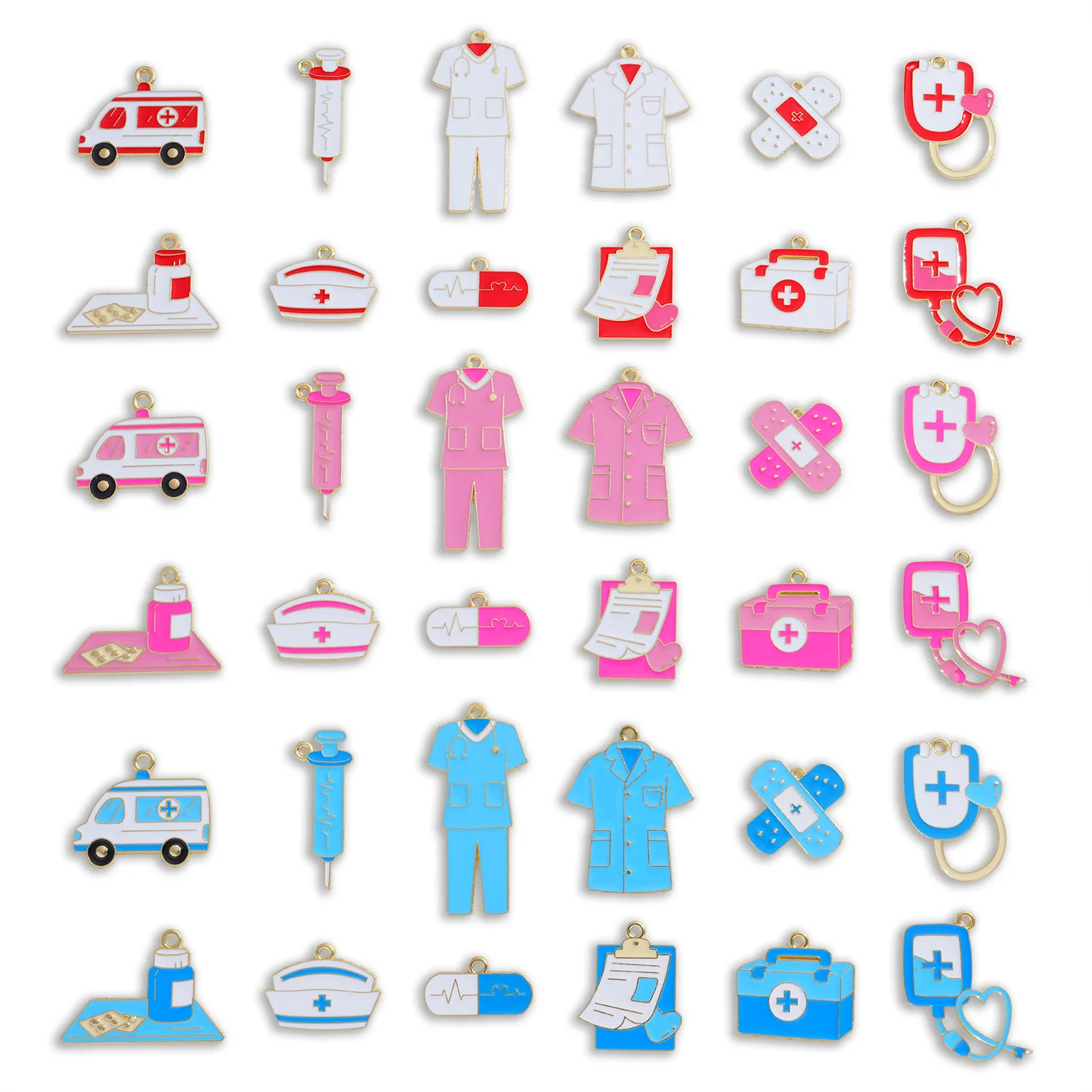 New Medical Nurse Enamel Charms Alloy Pendants for DIY Jewelry Making Bracelet Necklace Keychain Accessories