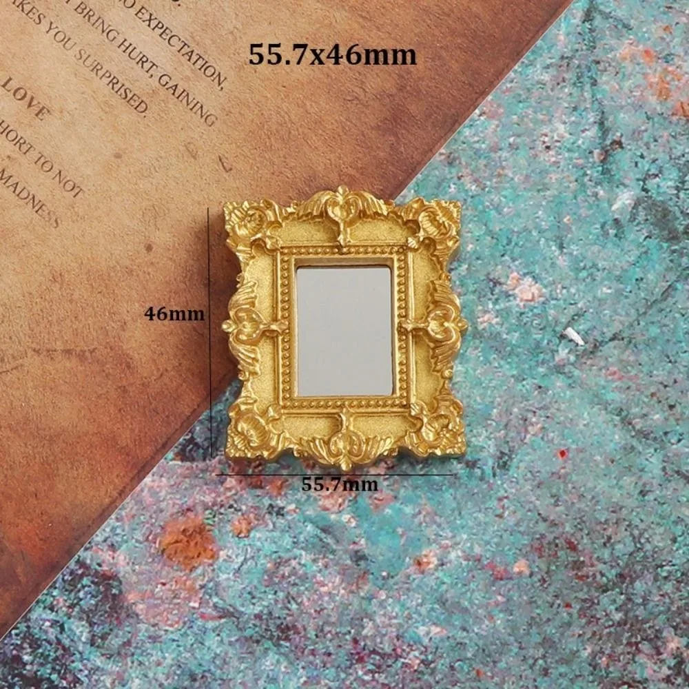1/12 1/12 Dollhouse Miniature Plastic Multistyles Round Mirror Children Toy Mini Simulation Furniture Model - view 2