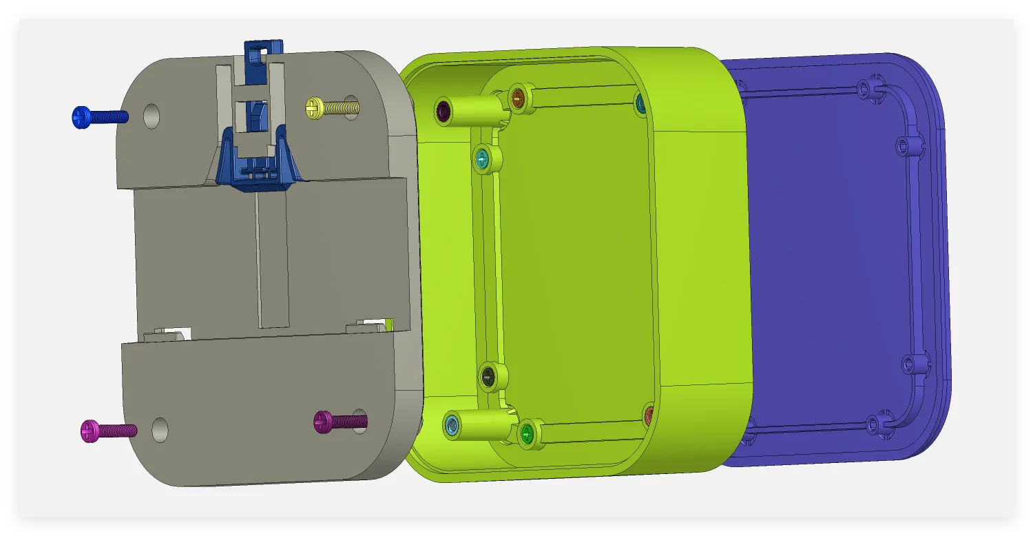 Square size BMD60038 Rail Type IoT Internet of Things Device Shell Plastic Junction Box