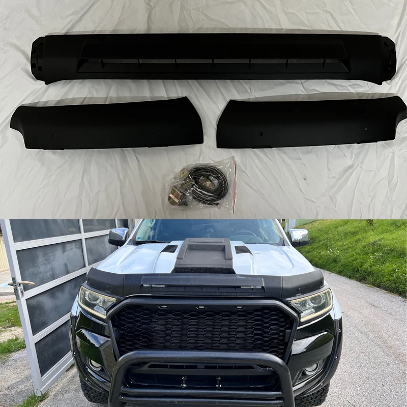 

Bonnet Scoop Hood Guard Shields For Ford Ranger Wiltrak Raptor XL XLT 2015-2021 T7 T8 For Everest 2015-2018 Front Engine Trims