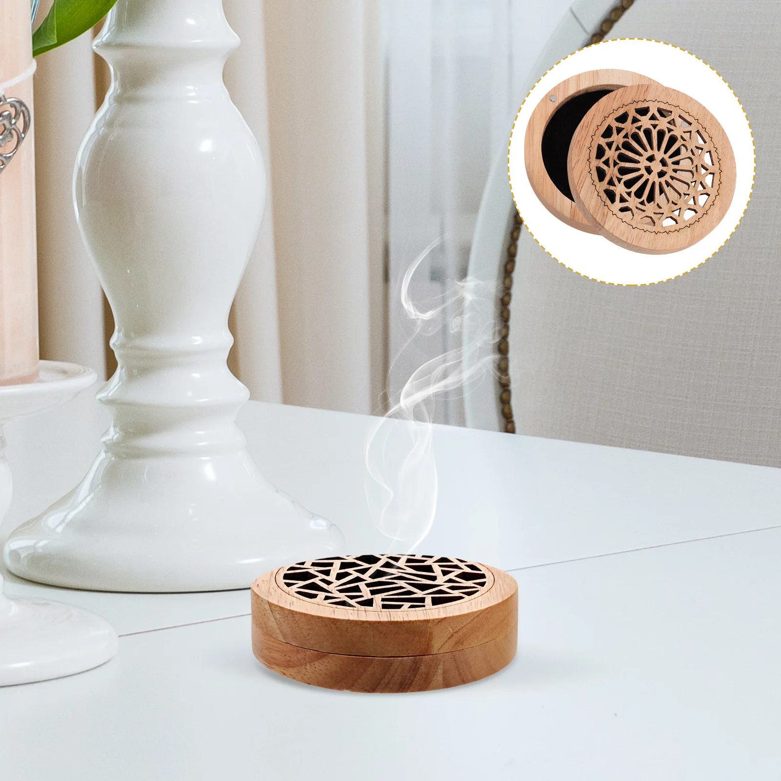 Solid Wood Aromatherapy Box Incense Holder Burner Holders Refined Indoor Burners Cones Wooden