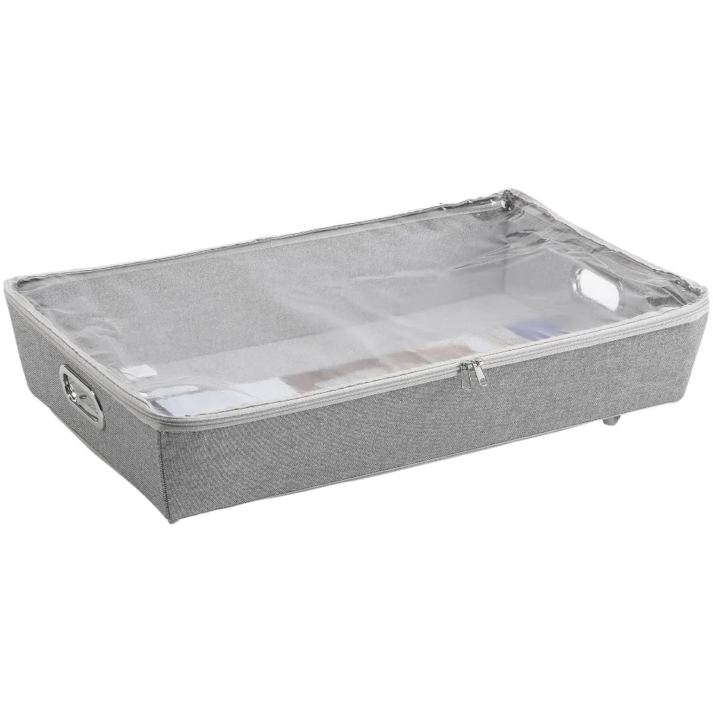 Better Homes & Gardens Rolling Polyester & Cotton Under Bed Zippered Storage Bin, Closet Organizers, 26