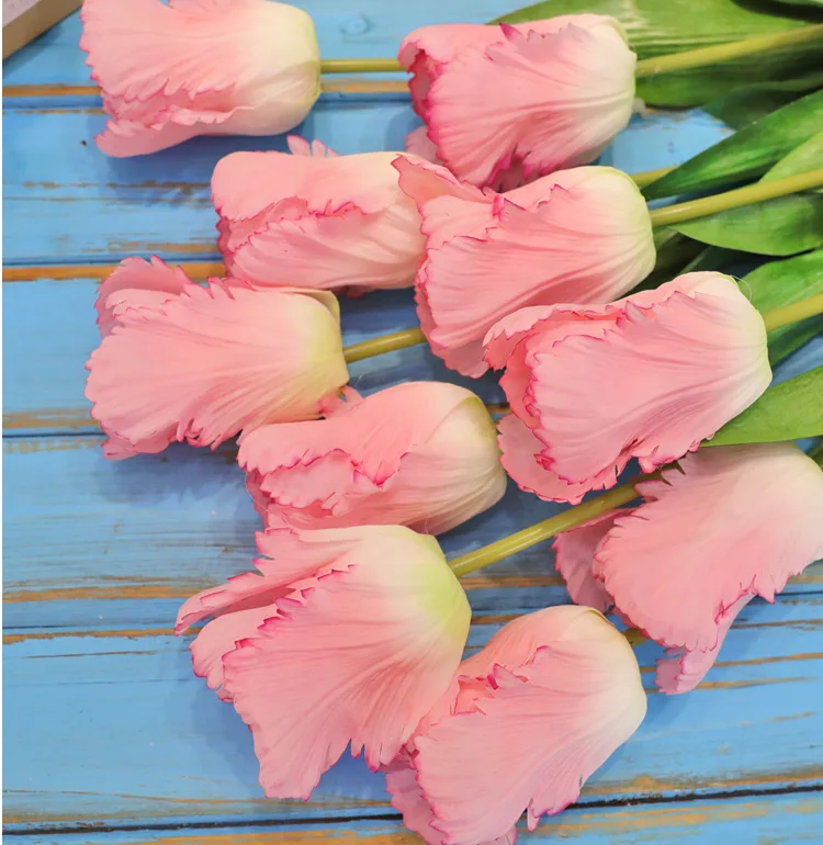 5 Stück feuchtigkeitsspendende große Tulpen, künstliche Blumen mit echter Haptik, Hochzeitsdekoration, Tulpen, Wohnaccessoires, Party-Tischdekoration, Blumen. – Detail 10