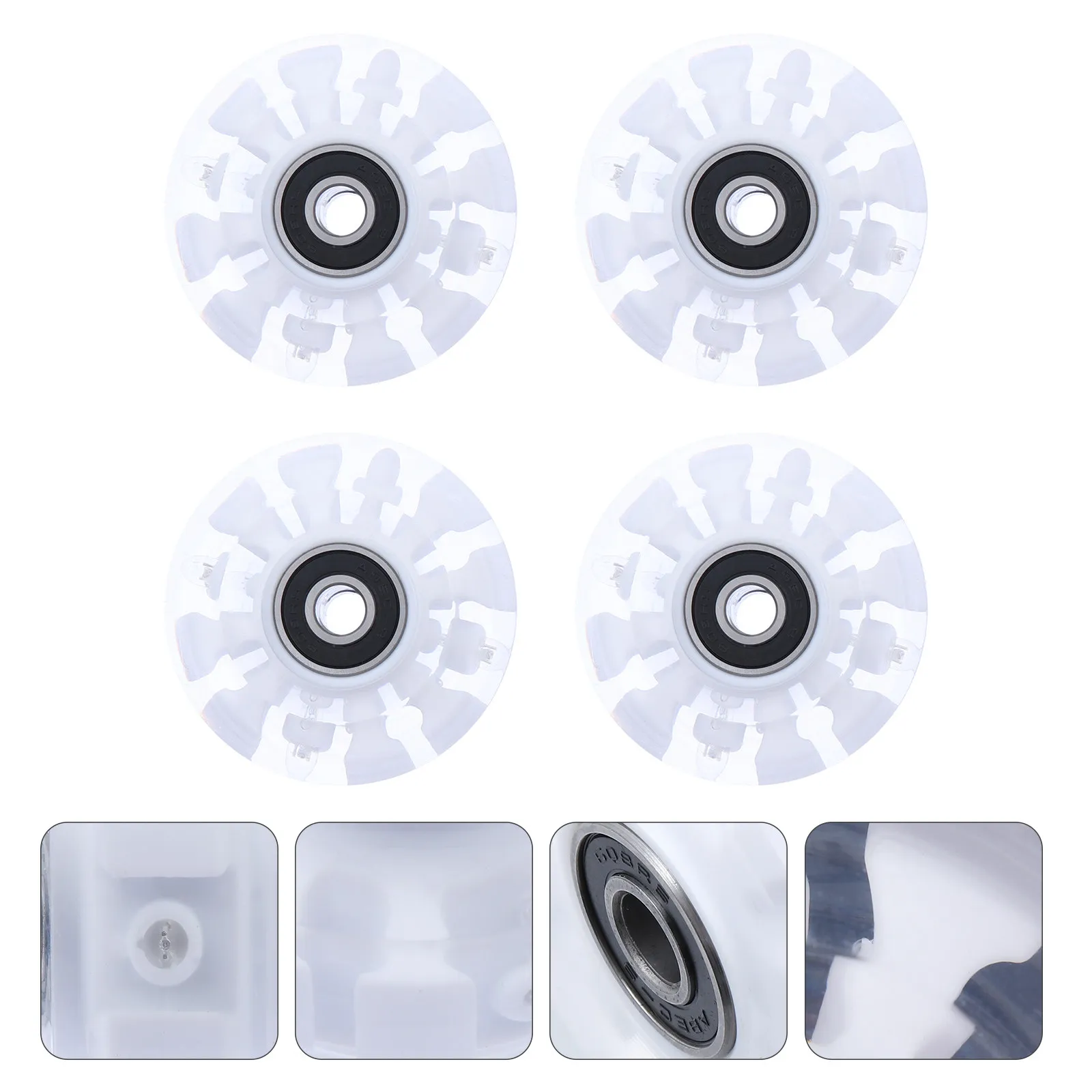 

4Pcs Roller Skate Wheels Light Up Durable PU Wheels for Rough Surfaces Concrete Asphalt Skateboard Accessories