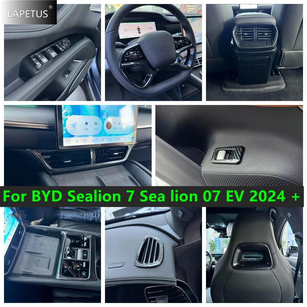 

RHD For BYD Sealion 7 Sea lion 07 EV 2024 2025 ABS Carbon Window Rise Switch Gear Ac Vent Steering Wheel Back Rest cover Trim